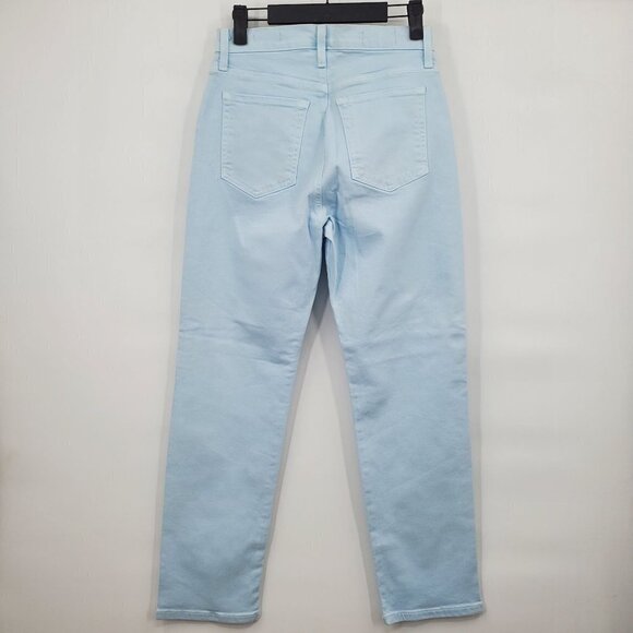 BLDWN Vintage Straight Jeans Hi-Rise Cropped Stretch 27 Womens NWOT Pool Blue - Picture 3 of 13